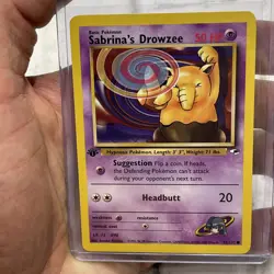 Sabrina's Drowzee 92/132 Gym Heroes 1st Edition Pokemon Card NM WOTC Near Mint - Image 1