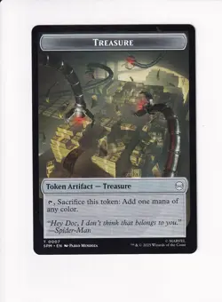 MAGIC THE GATHERING MTG MARVEL'S SPIDER-MAN DOUBLE TOKEN TREASURE / HUMAN (#5) - Image 1