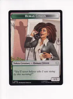 MAGIC THE GATHERING MTG MARVEL'S SPIDER-MAN DOUBLE TOKEN TREASURE / HUMAN (#5) - Image 2