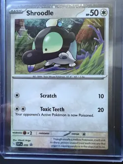 Shroodle Pokemon Scarlet & Violet SVP 099 Cosmos Holo Black Star Promo NM - Image 1