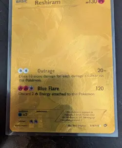 Reshiram Full Art Secret Rare 114/113 Legendary Treasures Holo Gold 114 Pokemon - Image 4