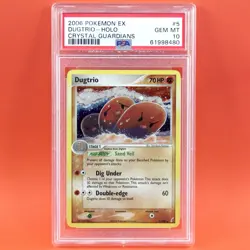 2006 Pokemon Dugtrio Holo 5 EX Crystal Guardians PSA 10 Gem Mint GCG TAG - Image 1