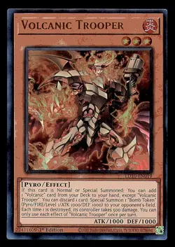 YUGIOH 1ST ED LD10-EN019 VOLCANIC TROOPER ULTRA RARE NEAR MINT (NM) - Image 1