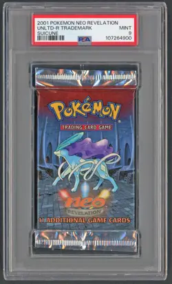 Pokemon Cards - PSA 9 Neo Revelation Booster Pack Suicune R Trademark UNLTD - Image 1