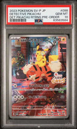 PSA 10 GEM Detective Pikachu 098/SV-P Nintendo Switch Promo Pokemon Card - Image 1