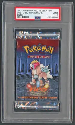 Pokemon Cards - PSA 9 Neo Revelation Booster Pack Entei - No Trademark UNLTD - Image 1