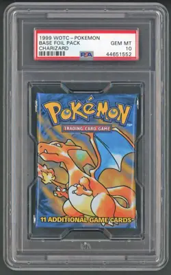 Pokemon Cards - PSA 10 Base Set Booster Pack Charizard - Unlimited - GEM MT - Image 1