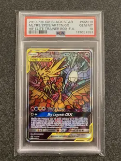 Pokemon Card PSA 10 Moltres Zapdos Articuno GX SM210 Alt Art ETB Promo - Image 1