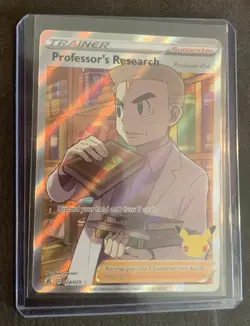 Professor's Research #24 Celebrations Full Art Holo Pokemon Card NM Pack Fresh - Image 1