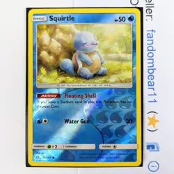 Squirtle REVERSE HOLO card 22/181 Sun & Moon Team Up 2019 Turtle Pokemon - Image 1