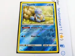 Squirtle REVERSE HOLO card 22/181 Sun & Moon Team Up 2019 Turtle Pokemon - Image 2