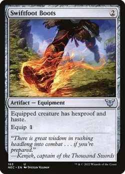 Swiftfoot Boots Kamigawa: Neon Dynasty Commander NM MTG - Image 1