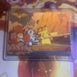 Pokemon 1999 Topps Movie Card #52 “Everyone.Pull!!!” HOLO Foil Blue Logo 1st Run - Image 1