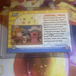 Pokemon 1999 Topps Movie Card #52 “Everyone.Pull!!!” HOLO Foil Blue Logo 1st Run - Image 2