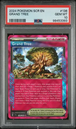 2024 POKEMON STELLAR CROWN SCR EN #136 GRAND TREE PSA 10 POP 17! - Image 1