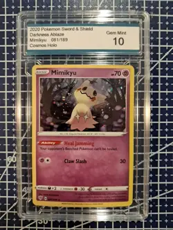 2020 Pokemon Mimikyu 081/189 Cosmos Holo Promo Darkness Ablaze Gem Mint 10 - Image 1