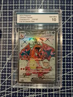 2023 Pokemon Charizard EX 215/197 Obsidian Flames Full Art Secret Gem Mint 10 - Image 3