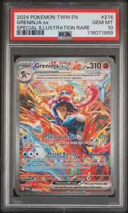 2024 POKEMON TWM EN-TWILIGHT MASQUERADE #214 GRENINJA EX PSA 10 - Image 1