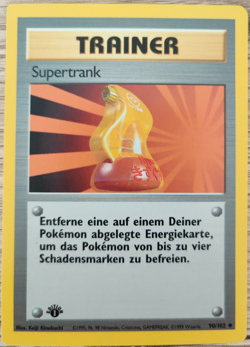 Pokemon GERMAN 1ST Super Potion 90/102 Uncommon Base Set Card 1999 Shadowless LP - Image 1