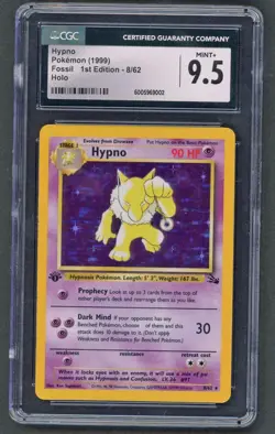 Pokemon Cards - CGC 9.5 1st Edition Hypno 8/62 - Fossil Holo - MINT+ PSA BGS - Image 1