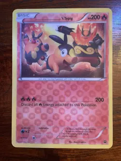_____’s Tepig Jumbo Oversized Promo Pokemon Card Reverse Holo 3D - Near Mint - Image 1
