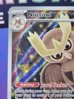 Noctowl SVP141 Scarlet & Violet Full Art Black Star Promo Holo Pokemon Card NM - Image 2