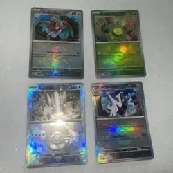 Pokemon Prismatic Evolutions Pokeball 4 Card Lot! - Image 1