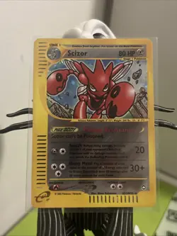 Pokemon Scizor Card Aquapolis H21/H32 Rare Holo Near Mint Condition - Image 1