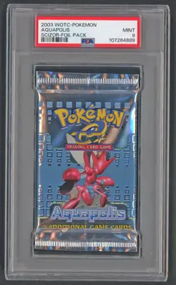 Pokemon Cards - PSA 9 Aquapolis Booster Pack Scizor - Foil Pack - MINT - Image 1