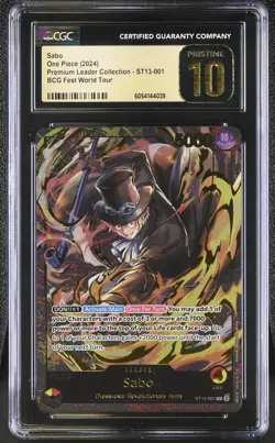 One Piece Sabo ST13-001 Premium Card Leader Collection CGC PRISTINE 10 - Image 1