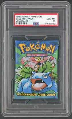 Pokemon Cards - PSA 10 Base Set Booster Pack - Unlimited Venusaur - GEM MT - Image 1