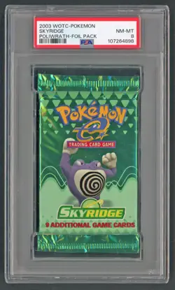 Pokemon Cards - PSA 8 Skyrdige Booster Pack Poliwrath - Foil Pack - NM-MT - Image 1