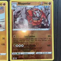 Rhyperior 091/196 - Lost Origin Pokemon Evolution Card Set NM 2 REV HOLO - Image 4