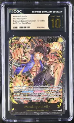 One Piece Monkey.D.Luffy ST13-003 Premium Card Leader Collection CGC PRISTINE 10 - Image 1