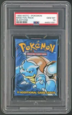 Pokemon Cards - PSA 10 Base Set Booster Pack - Unlimited Blastoise - GEM MT - Image 1