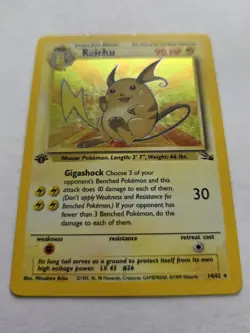 Pokemon TCG Raichu 1st Edition Holo Card 14/62 Fossil Set - Image 2
