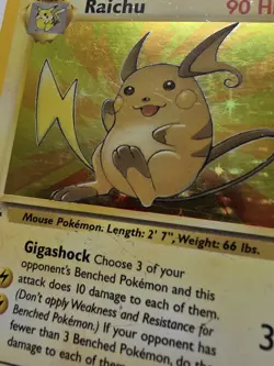 Pokemon TCG Raichu 1st Edition Holo Card 14/62 Fossil Set - Image 4