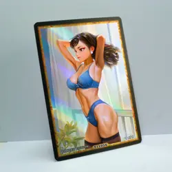 CHUN LI Waifu Anime Card LIMITED 1/1 Custom TCG Holo Goddess Story ACG T11056 - Image 2