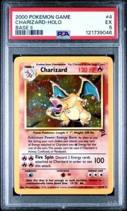 Pokemon TCG Charizard Base Set 2 Holo Unlimited Rare Card 4/130 PSA 5 - Image 1