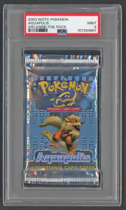 Pokemon Cards - PSA 9 Aquapolis Booster Pack Arcanine - Foil Pack - MINT - Image 1