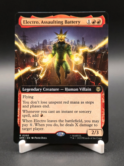 Electro, Assaulting Battery Magic The Gathering Spider-Man Ext Art Rare #260 - Image 1