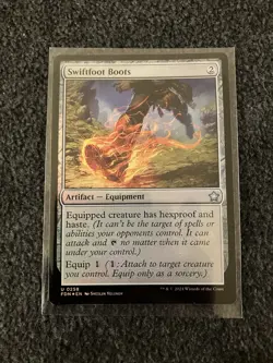Magic The Gathering MTG - Swiftfoot Boots Foil - FDN - Image 1
