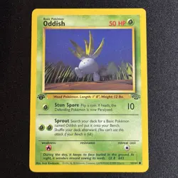 Pokemon TCG Oddish Jungle 1st Edition Common Card 58/64 WOTC - Image 1