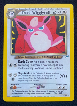 Dark Wigglytuff 40/105 Neo Destiny Set Collectible Pokemon Card LP/MP - Image 1