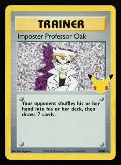 Imposter Professor Oak 73/102 Holo Celebrations Classic Collection Pokemon Card - Image 1