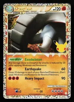Donphan (Prime) 107/123 Holo Celebrations Classic Collection Pokemon Card - Image 1