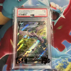 2022 Pokemon LOST ORIGIN FULL ART AERODACTYL V ALT RARE 180/196! PSA 1 GRADED - Image 1