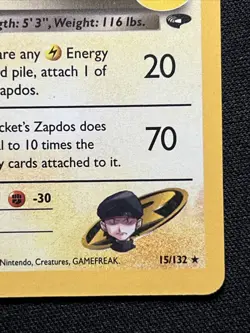 Pokemon TCG Rockets Zapdos 15/132 Classic Collection Celebrations Holo NM - Image 3