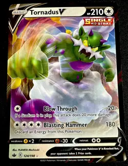 Tornadus V 124/198 Full Art Ultra Rare - 2021 Pokemon Chilling Reign NM - Image 1