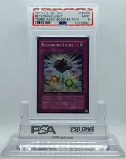 YUGIOH TU02-EN005 BECKONING LIGHT SUPER RARE HOLO FOIL PSA 9 MINT #43589651 - Image 2